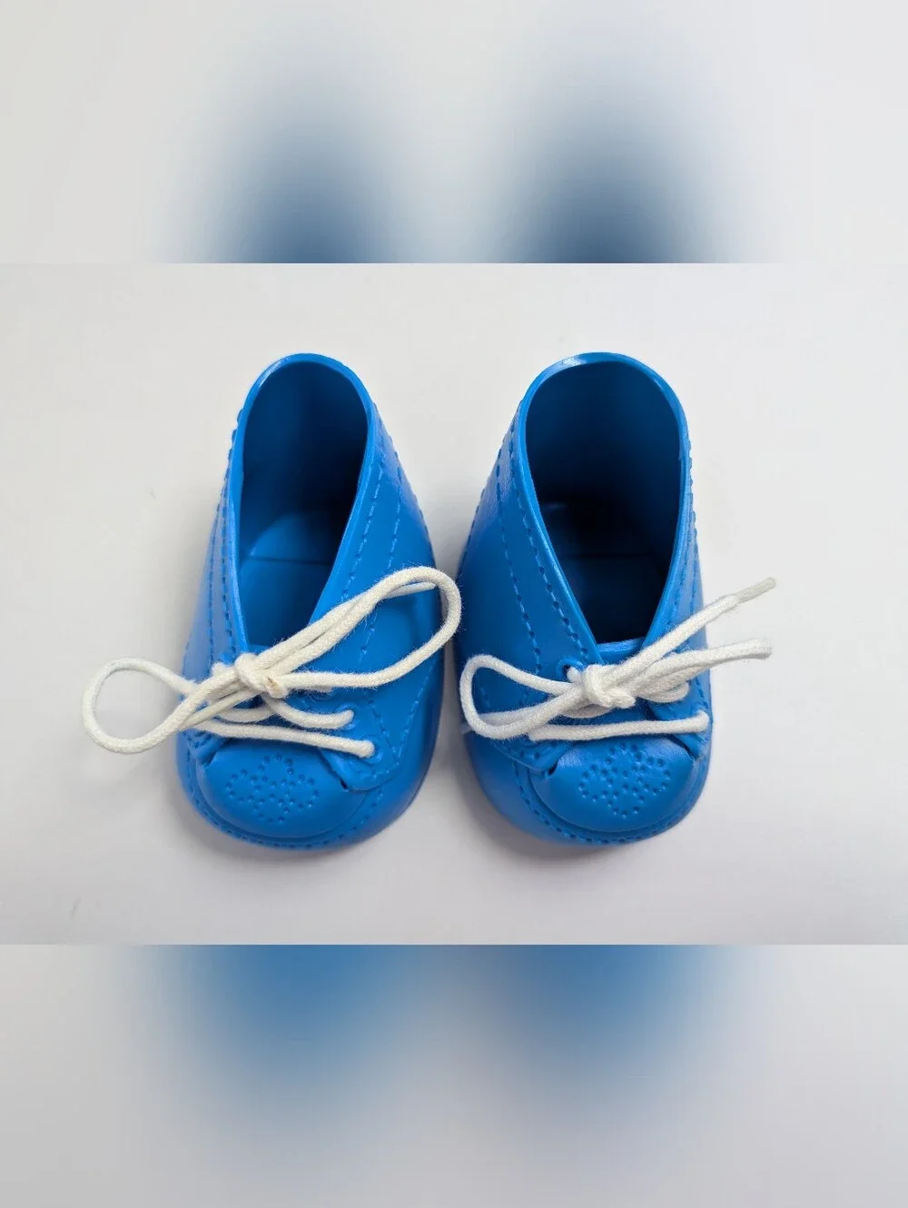 Cabbage Patch Kids Doll Shoes Blue Lace Ups Vtg CPK